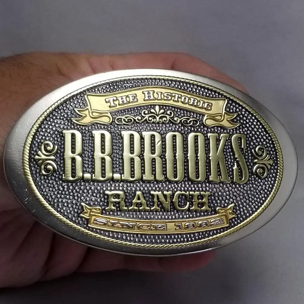 Vintage B.B.‎ Brooks Ranch Belt Buckle The Historic Since 1882 Oval